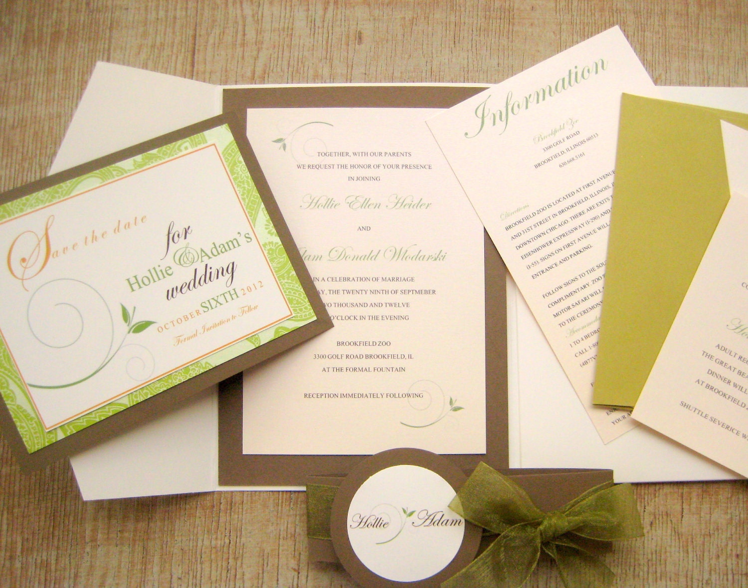 Outdoor Wedding Pocket Invitation and Save the Date Set
