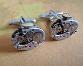 Elgin - Steampunk - Cufflinks - Cuff Links -Repurposed - Up cycled