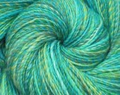 Handspun yarn - NAVAHO TURQUOISE - handpainted Merino x Corriedale wool, fine sport weight. 960 yds.