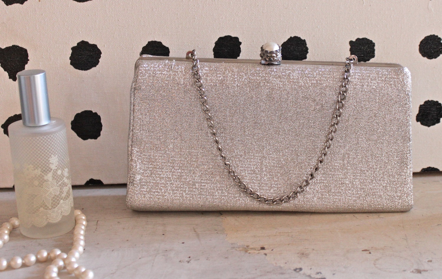 1960's Vintage Silver Evening Clutch