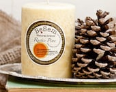 Rustic Pine, crisp and clean natural palm/beeswax pillar, scented with essential oils