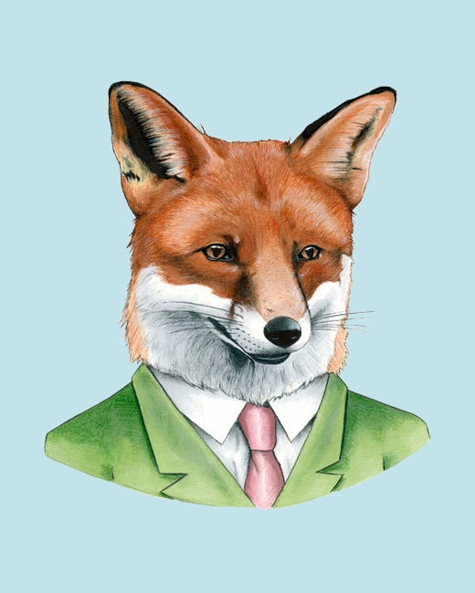 Red Fox art print 8x10