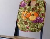 Stained Glass Owl Handmade Baby Bib - Oversize with Snaps