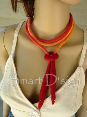 Necklace "Sunrise" - OOAK - Felt Jewellery - Christmas is coming