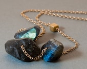 Labradorite Gold Necklace 14k Gold Fill Chain