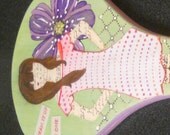 Handpainted Mirror "Dreamer" Fashion Girl