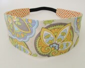 Reversible Fabric Headband Cream Soda Paisley