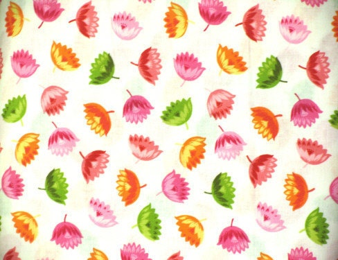 LakeHouse Fabrics - Colorful Flowers on White Background