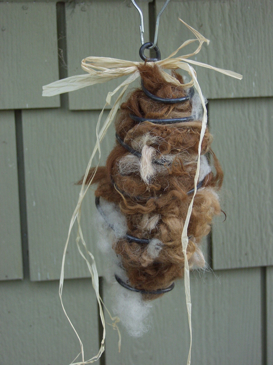 Spring is for Nesting For the Birds Alpaca Fiber Nesting Material Holder and Fiber Ready to ship & hang