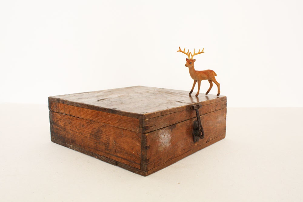 Vintage Italian wooden crate rustic box