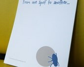 Note pad for the office - dung beetle and his pile of poo