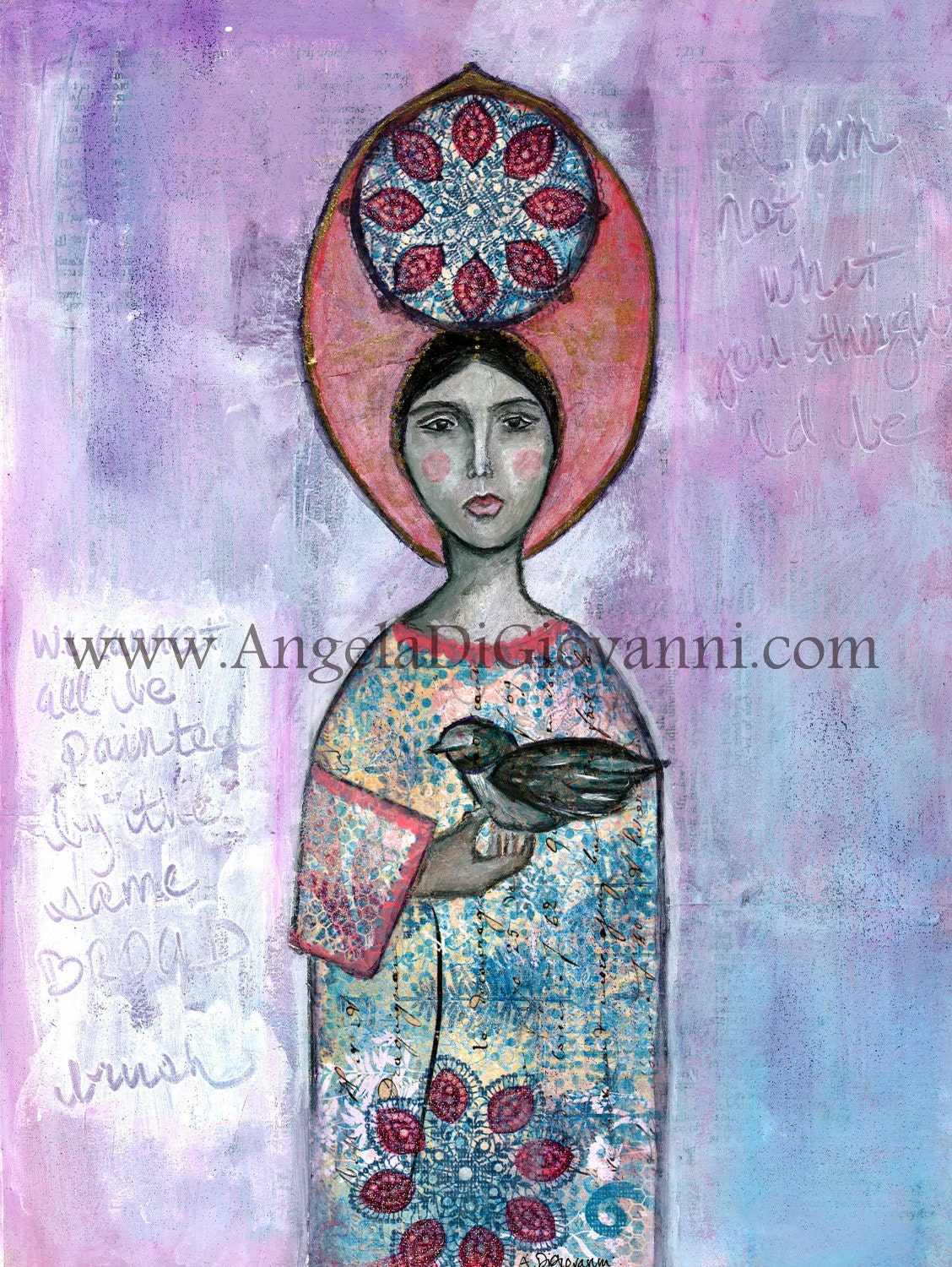 Mixed Media Print of the Original Iconic Painting : We Cannot All Be Painted By the Same Broad Brush by Angela DiGiovanni