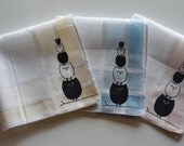 Handkerchiefs, 3 Silk-Screened Sneezy Sheets