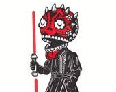 Calavera Maul Limited Edition Gocco Serigraph