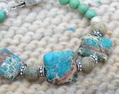 Turquoise & Silver Beaded Bracelet