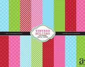 Printable Vintage HOLIDAY PATTERNED PAPERS Collection
