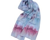 Hand Dyed Silk Scarf: Fire on Water