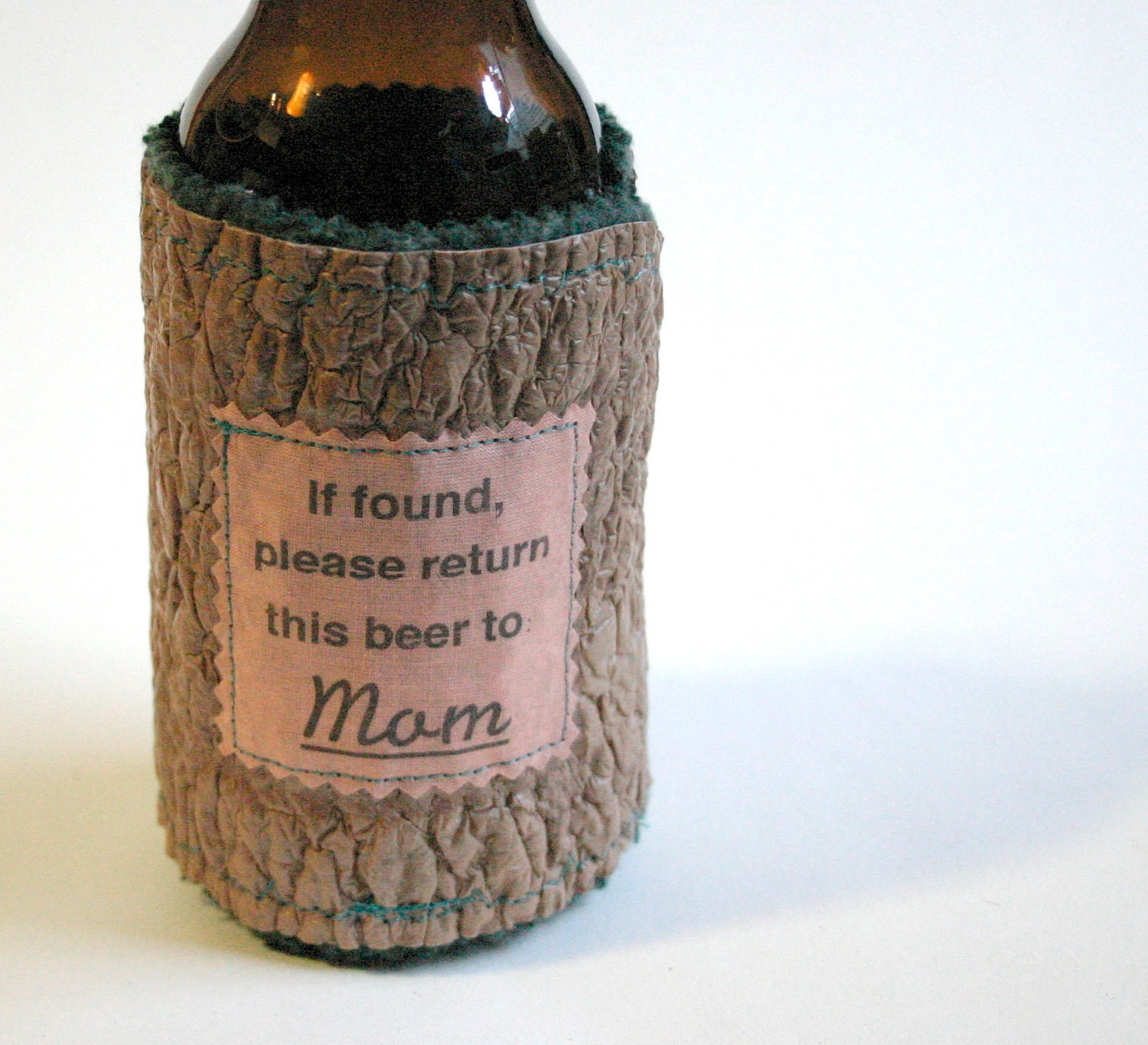 Mom's Bottle Coozy made from Recycled Plastic Bags
