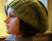 Hand Knit Wool Slouch Hat - Free Shipping