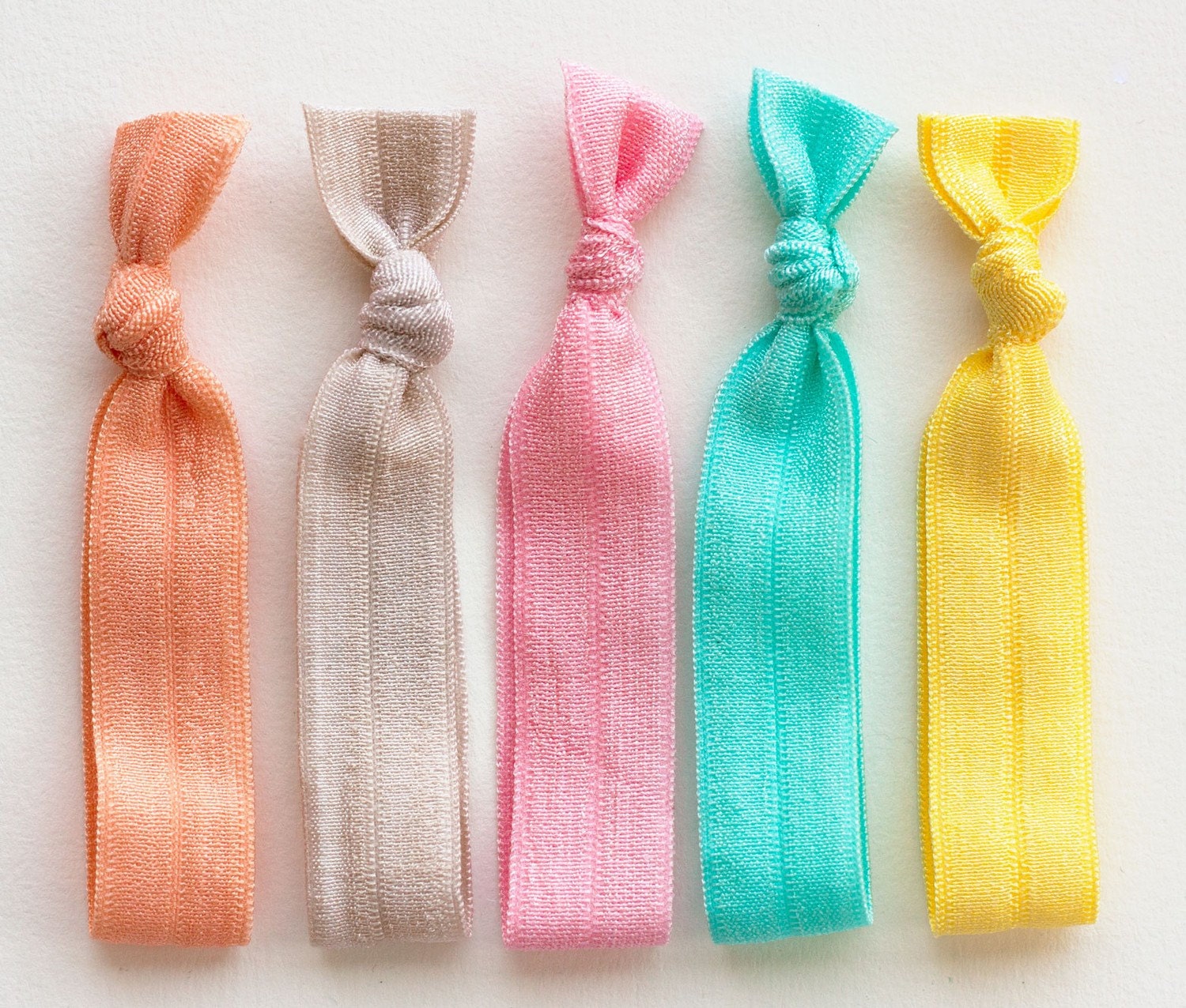 The Soft Package - 5 Elastic Solid Color Hair Ties that Double as Bracelets by Mane Message on Etsy