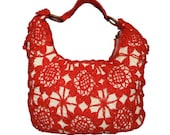 Handmade wool  handbag hobo women red bag - Buzaitingle