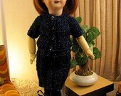 Midnight Blue Lurex Knit Set for Bleuette and pals By RETROS FREE shipping in US
