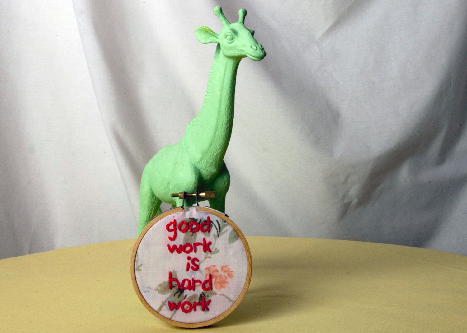 Good Work Is Hard Work - Hand Embroidered Wall Hanging