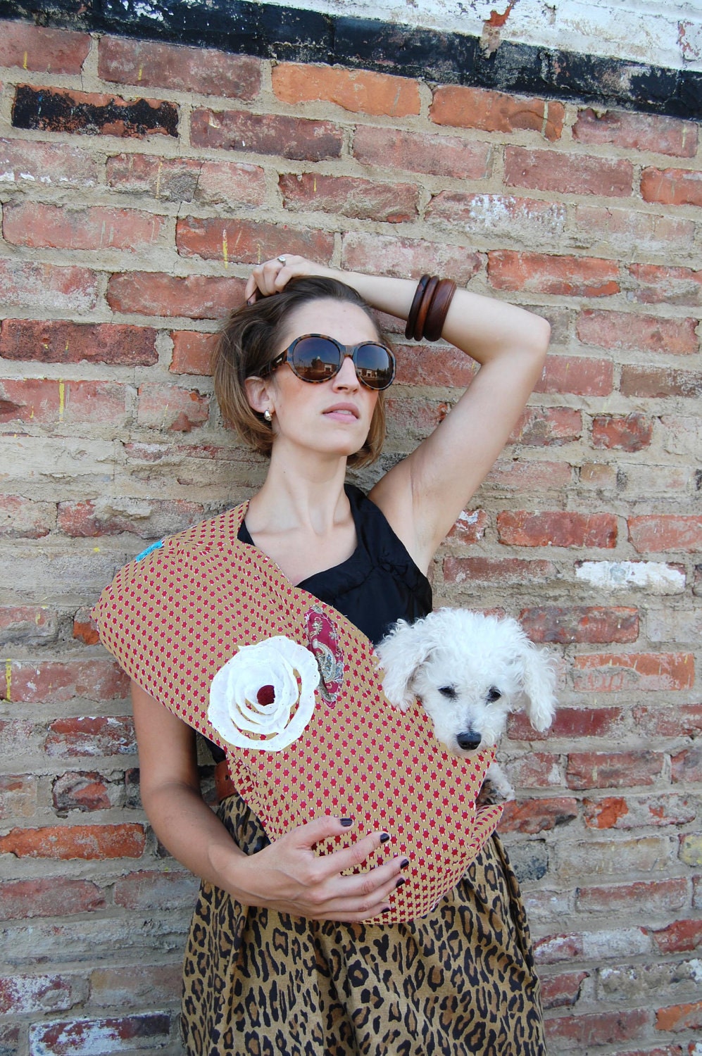 Hounds Tooth Dog Sling Carrier