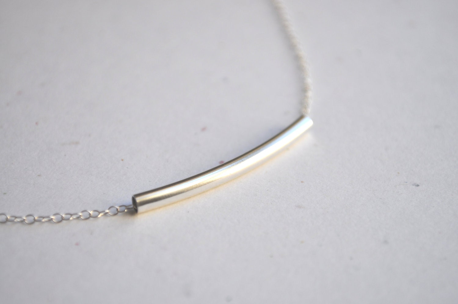 Sterling Silver Bar Necklace - Simple Modern Jewelry Minimal Bar Pendant