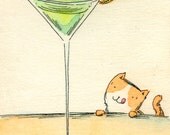 Original ACEO Painting -- Fancy drink