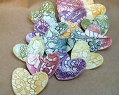 TWELVE Ceramic Heart Wedding Favor  tiny Ring Bowls