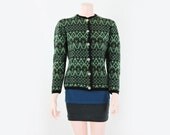 Vintage 1960s Austrian Geo Knit Cardigan by Garland. Small (S)