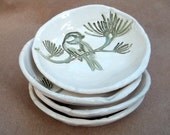 Four Ceramic Bird Prep Dipping Sauce Bowls