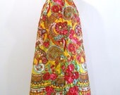 Quilted Maxi Skirt in Paisley - M