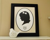 Custom Silhouette Portrait - Framed  8x10 Art Print