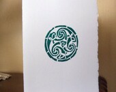 Handmade Cards - Celtic Spirals Card with Recycled Envelope - Small