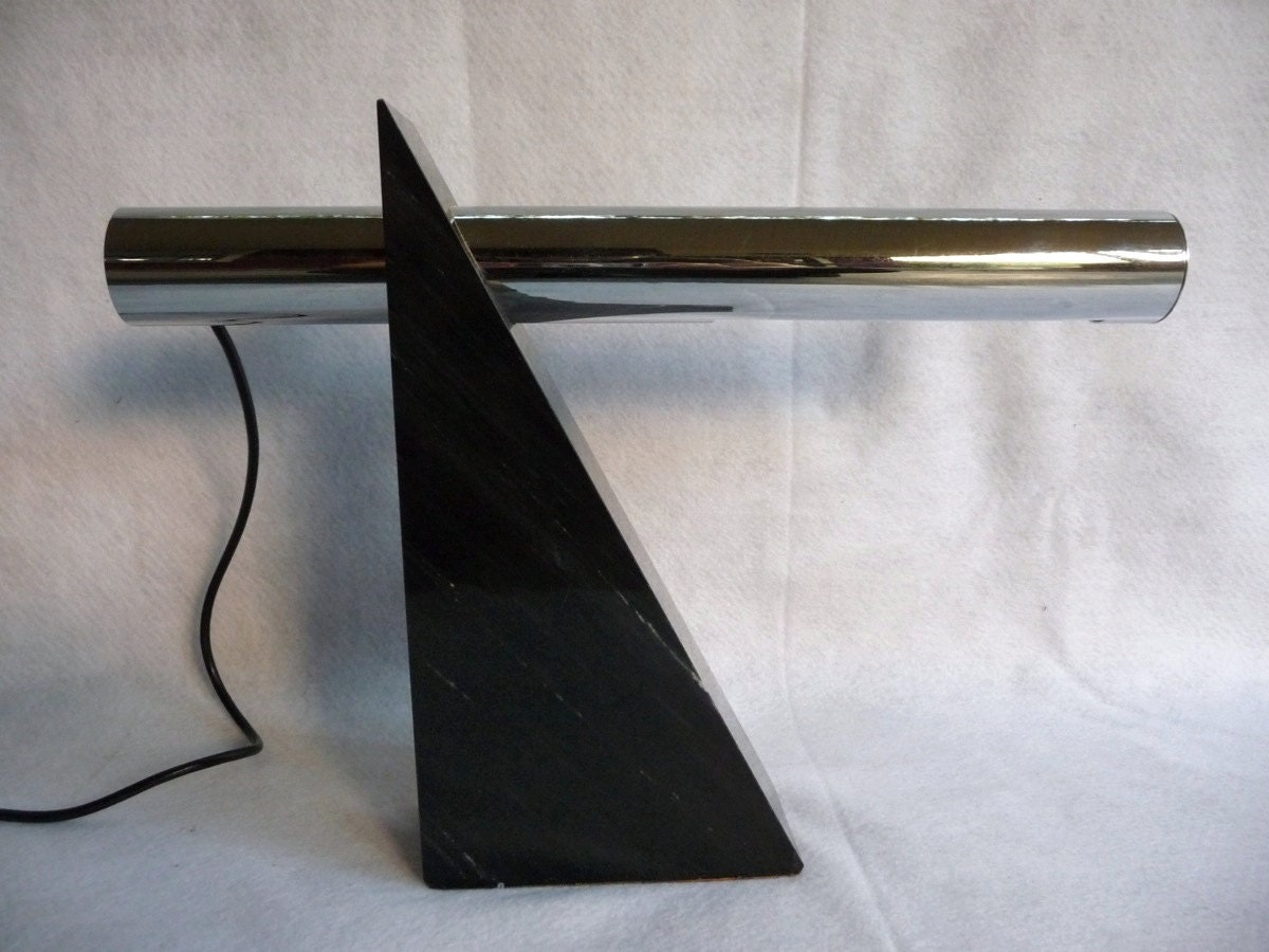 Robert Sonneman Lamp Mid-Century Modern Eames Era Minimalist Space Age Marble