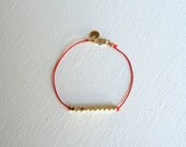 Brass and Red Silk Bracelet