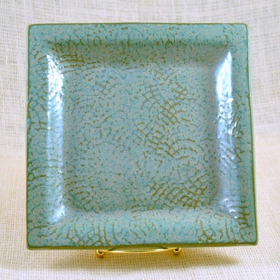 SquareTextured Plate/Handmade Stoneware Clay