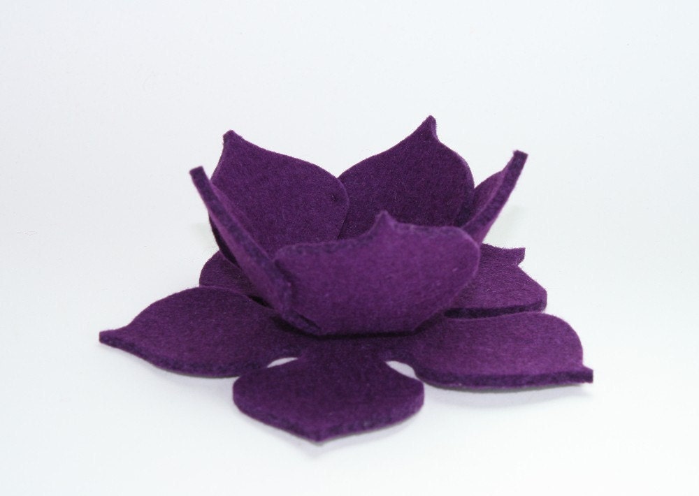 Lily Pad Felt Bowl in 3mm Virgin Merino Wool Felt- Violet