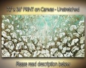 Fine Art Giclee PRINT on Canvas Large Abstract  Contemporary White Poppies Field by Susanna - HUGE 72 x 36