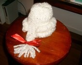 Baby Powdered Wig (White/Red Ribbon)