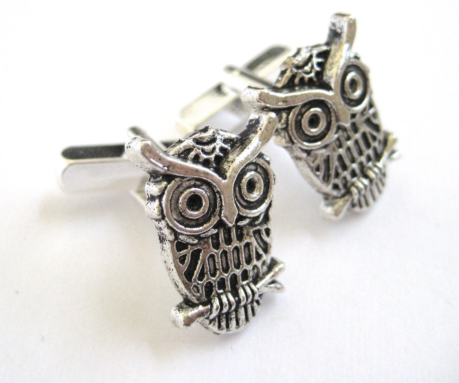 Silver Owl Wedding Cufflinks Mens Gifts Teen Boys Cuff Links