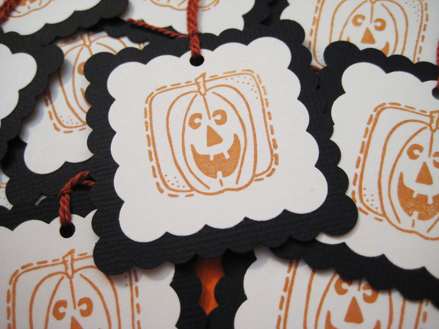 Happy Halloween pumpkin gift tags set of 10