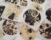 Jeepers Creepers Halloween stickers, black and ivory 12 count