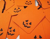 Halloween Jack O Lantern gift tags, set of 10