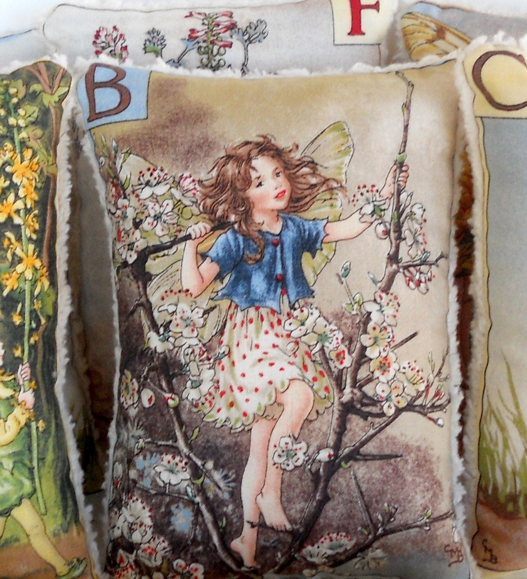 Nursery Decor, Childs Pillow, Doll Pillow, Fairy Pixie Pillow, Alphabet All Natural, Shower Present - All Letters Available