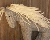 Earth Pony, Waldorf Toy Horse,  Natural Stuffed Animal,  handknit Pony Eco Friendly,  Ready to Ship