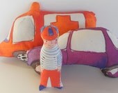 Eco Friendly Plush Toys, Boy and his cars, Toy Vehicles, Baby toys, Nursery Decor