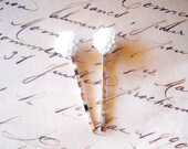 Hair Pins, White Dahlias, Bridal Wedding Bobby Pins, Silver, Set of 2